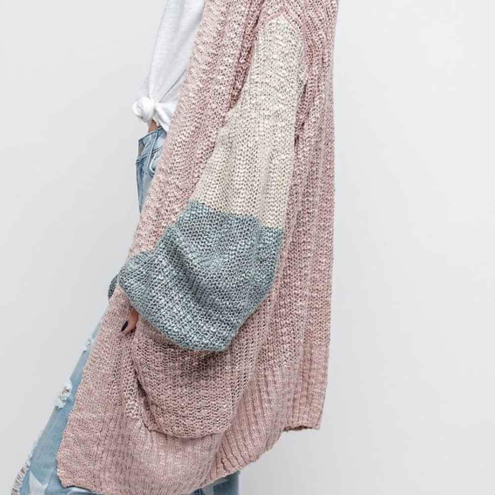 ❄️LAST2️⃣//MAUVE COLOR BLOCK CARDIGAN - Picture 8 of 9